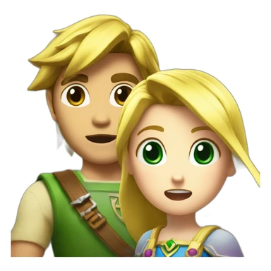 link and zelda surprised sticker