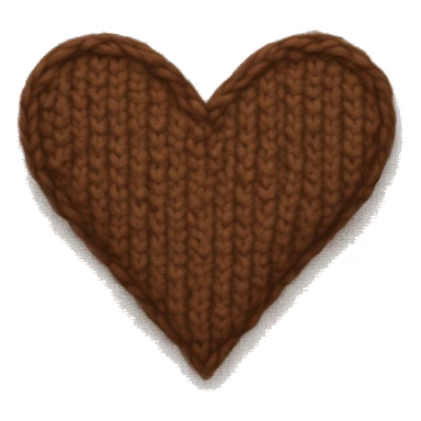 Brown knit heart  sticker