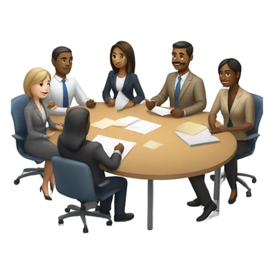 men and women work meeting at a table sticker