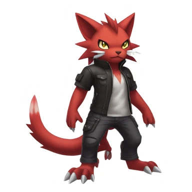  Kawaii Edgy Cool Beautiful Guilmon-Torracat-Zoroark full body sticker
