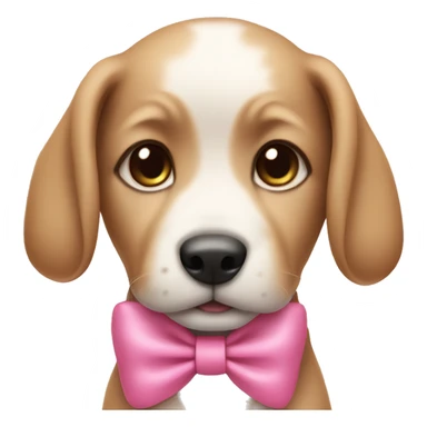 Puppy with a pink bow sticker