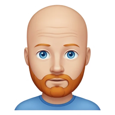 White bald man with blue eyes and ginger beard sticker