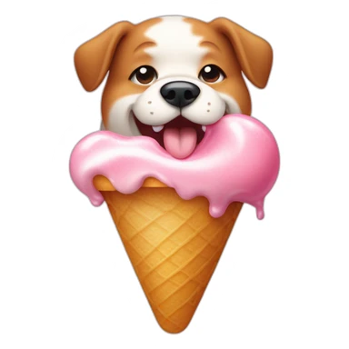 fat dog lick some icecream in form of a paw sticker
