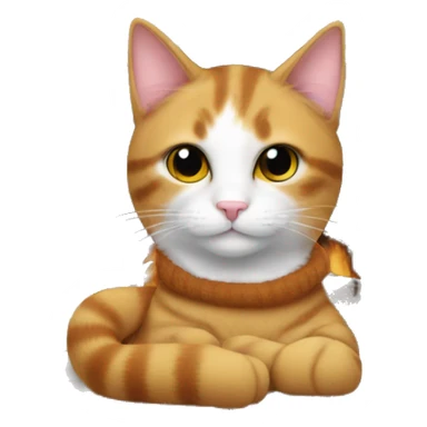 cat cozy by a fireplace mantle sticker