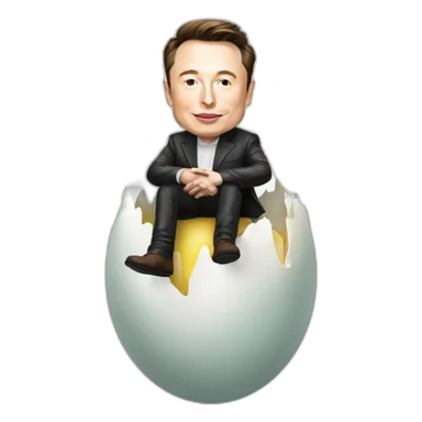 Elon musk sitting on an egg sticker