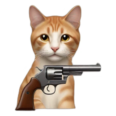 cat holding 45 colt sticker