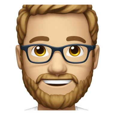 37 year old male with brown hair, short beard with blue coloured eyes and wearing glasses with a clear frame sticker