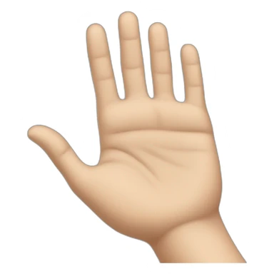 A hand with a folded index to the right sticker