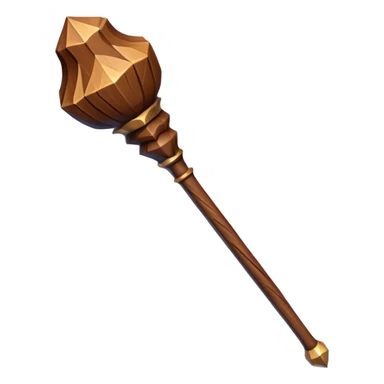 fantasy magic wooden staff low poly sticker