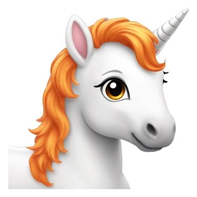 Baby unicorn with orange hair sticker
