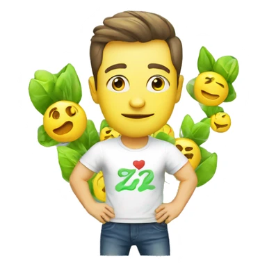 Zelensky in a T-shirt with the inscription Z sticker