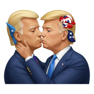 Trump kissing Joe Biden sticker