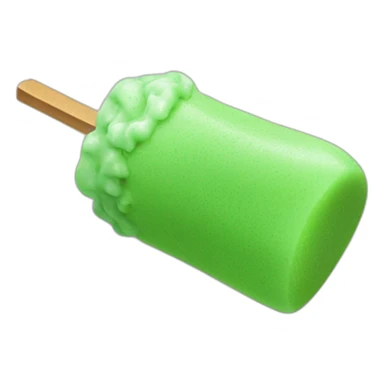 green frozen juice ice cream on a stick 3d sticker