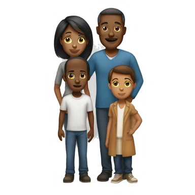 african american Mom, Dad, 3 teen boys sticker
