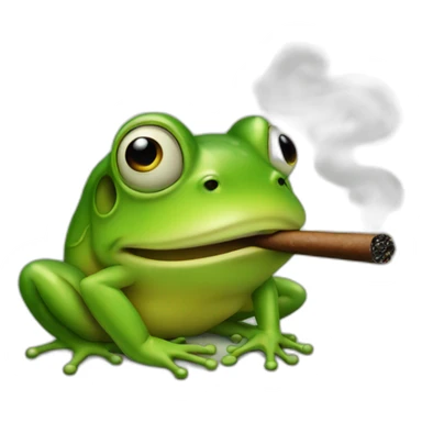 Frog somking cigar with smoke sticker