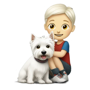 westie with a child sticker