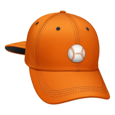 Orange baseball hat sticker