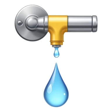 a tap with a small water droplet at the end sticker