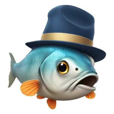 Fish wearing a hat sticker
