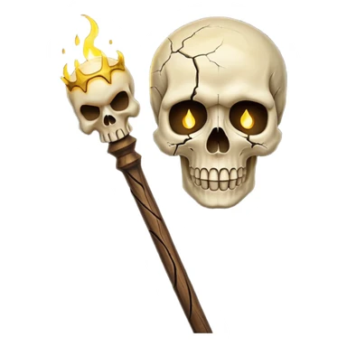 Skull Staff – Wooden staff with glowing skull top
 sticker