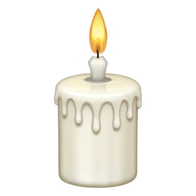 white candle, dripping wax sticker