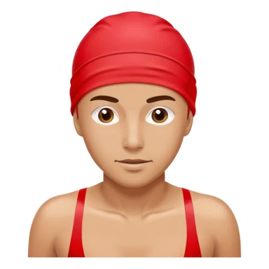 Swimmer in a red swim cap sticker
