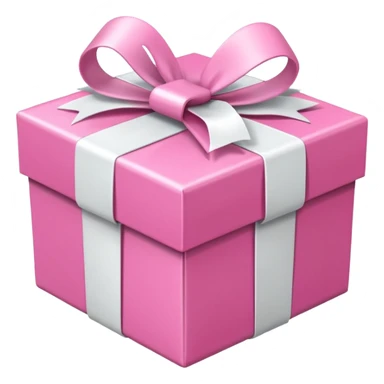 подарункова  рожева коробка з білими стрічками sticker