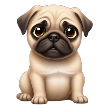 pug baby sticker