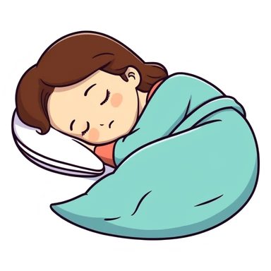 Sleep girl with brown hair  sticker