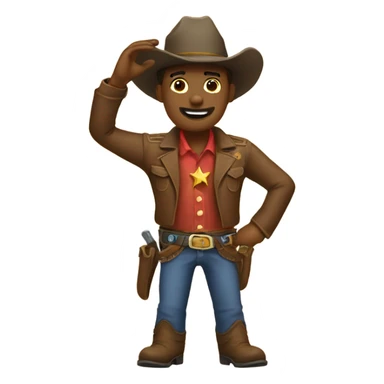 Saluting cowboy sticker