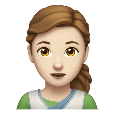 White Woman hair brown and bleus eyes and golden Husky With green eyes sticker