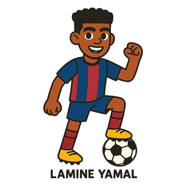 Lamine Yamal in football kit sticker