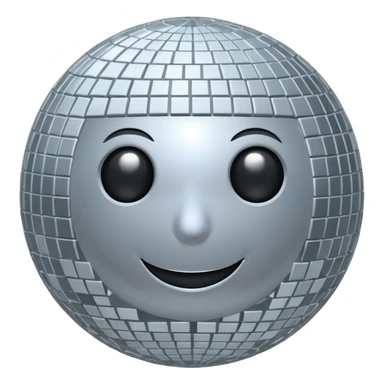disco ball moon sticker