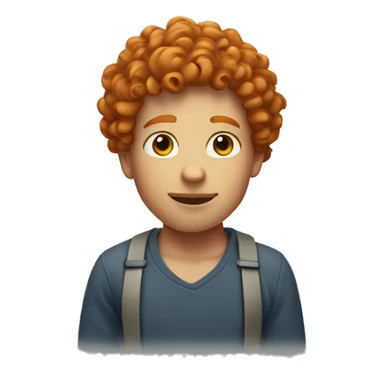 ginger boy with curly hair sticker