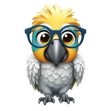 Parrot with glasses with wings open sticker