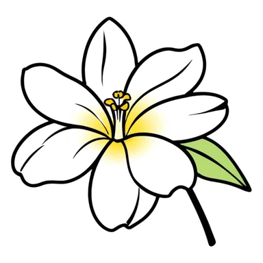 white hawaiian flower sticker