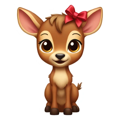Bambi with a bow sticker