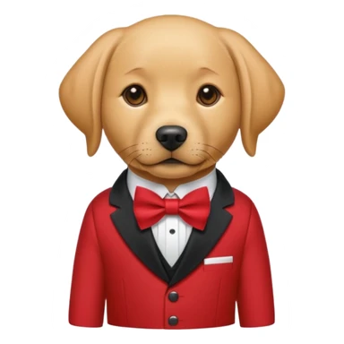 labrator Dog with NeckBow in red suit. sticker