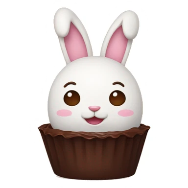 bunny covered with chocolate  sticker