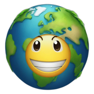 smiling earth planet sticker