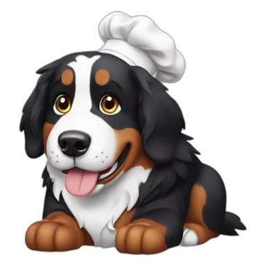 bernese mountain dog baking chef sticker