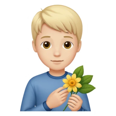 menino com flor sticker