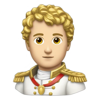 Laurel wreath short hair serious napoleon bonaparte golden statue sticker