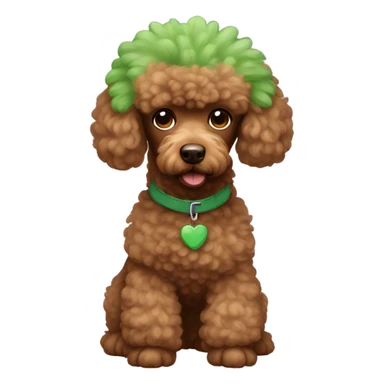 Brown poodle with a green Mohawk  sticker
