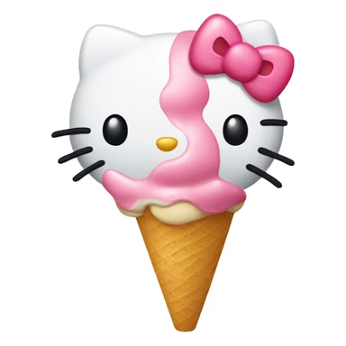 Hello kitty eating ice cream  sticker
