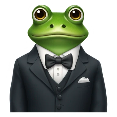 frog wearing a suit sticker