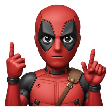 Deadpool with middle finger sticker