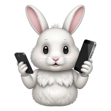 a rabbit playing on a phone sticker