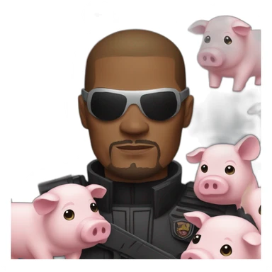 Nick Fury with a pig sticker
