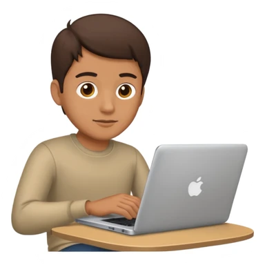 its a man sitting working on a laptop with no face or anything sticker